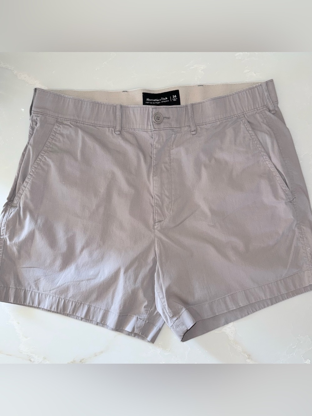 Abercrombie & Fitch Men’s Light Gray All Day Chino Shorts